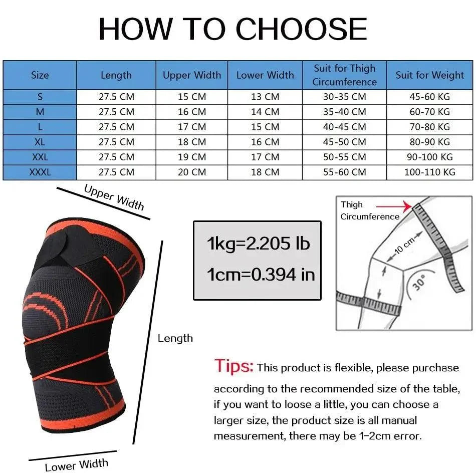1PC Sport Knee Sleeve Support Men Kneepad Pressurized Elastic Knee Pads Fitness Gear Protector For Sport Improved Circulation Compression Support For Joint Pain