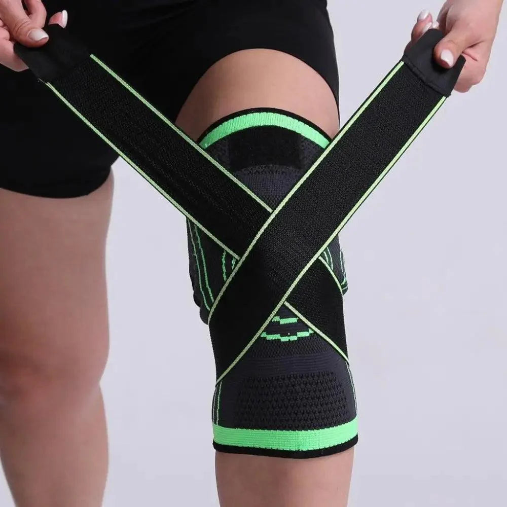 1PC Sport Knee Sleeve Support Men Kneepad Pressurized Elastic Knee Pads Fitness Gear Protector For Sport Improved Circulation Compression Support For Joint Pain