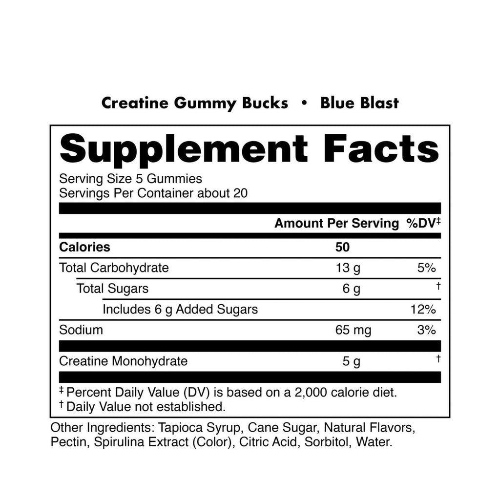 Bucked Up Creatine Gummy Bucks (New and Improved)