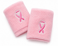 5/10/25 Bulk Breast Cancer Pink Ribbon Sport Sweat Wristbands